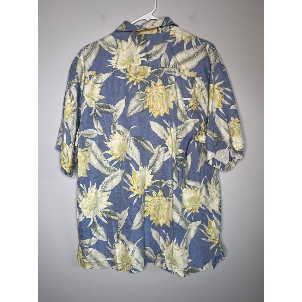 Tommy Bahama Blue Yellow Green Floral Hawaiian Tropical Resort Silk Camp Shirt M - Picture 4 of 4
